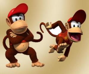 Puzzle Ο χιμπατζής Diddy Kong, ο χαρακτήρας στο βίντεο παιχνίδι Donkey Kong